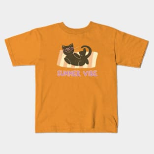 Summer vibe cat Kids T-Shirt